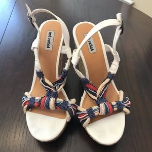 Not Rated White and Blue Wedges